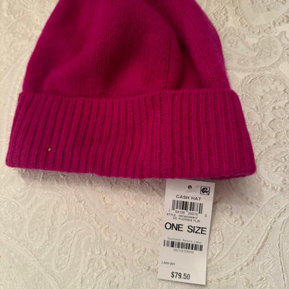 Charter Club 100% Cashmere Cuffed Beanie - Picture 4 of 5